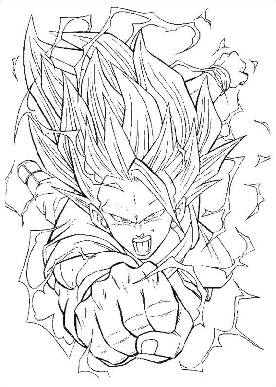 Plansa de colorat cu Dragon Ball Z 31 25